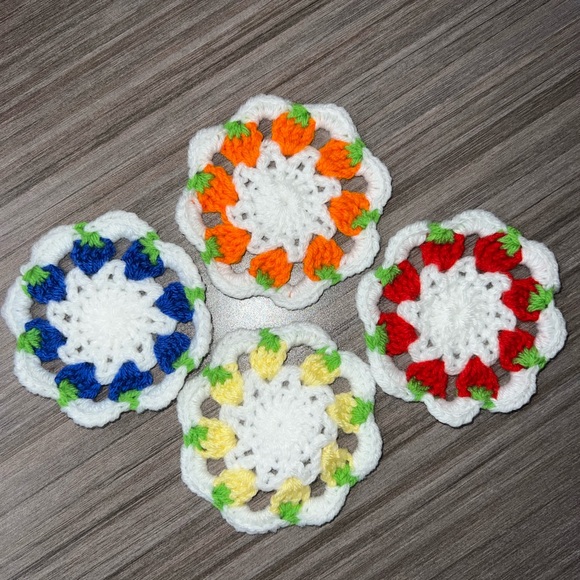 Handmade 🍋🍊 fruit coasters 4 pack - Picture 2 of 8